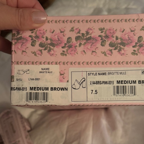 LoveShackFancy Pink Floral Mules - Picture 2 of 4